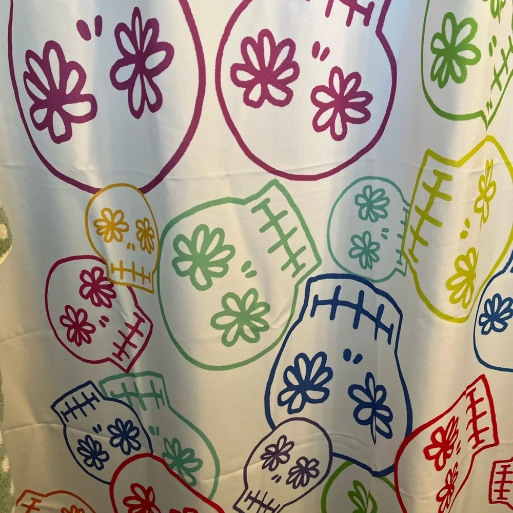 Sugar Skulls Fabric Shower Curtain